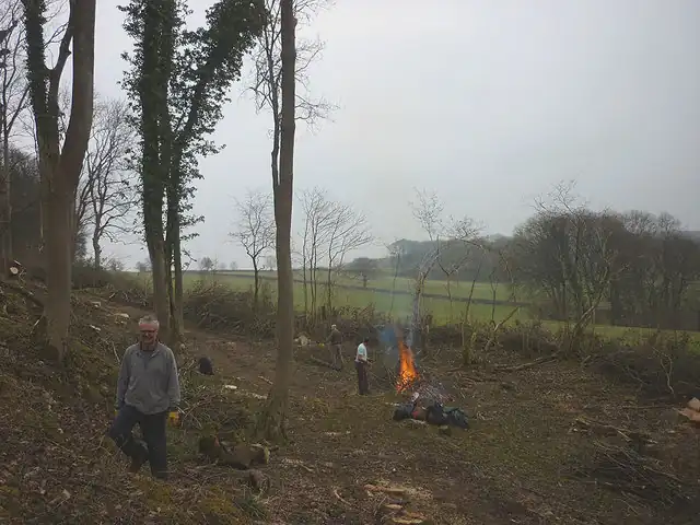 Volunteers at a winter work party